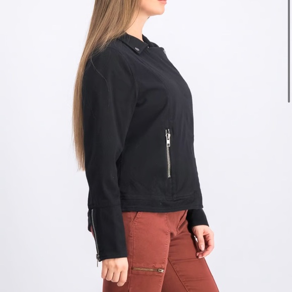 Liverpool Full Zip Black Denim Jacket NWT | Liverpool Zip-Up Jacket Size XS- - Picture 4 of 8